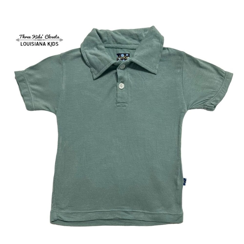 Kickee Pants 12-18m Green Bamboo Polo Shirt